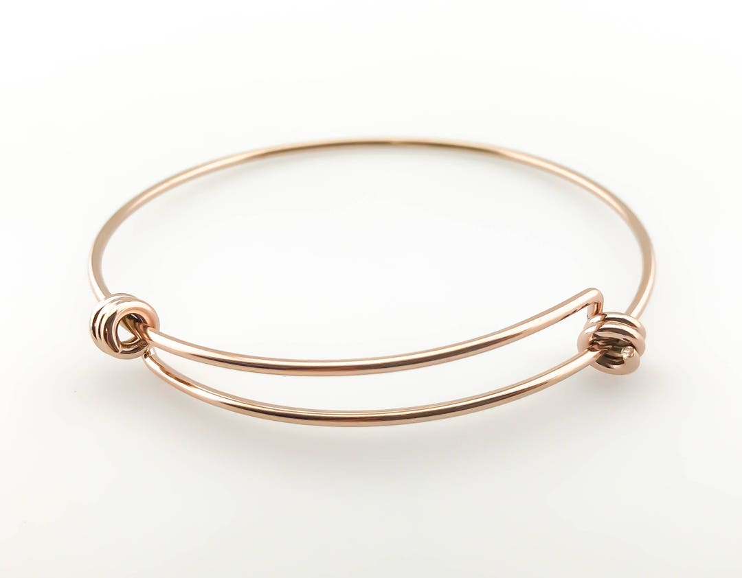 Rose Gold Stainless Steel Adjustable Bangle. Adjustable Stainless Steel ...