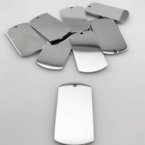 Package of 10, Highly Polished Or Matte Stainless Steel Dog Tag Blanks, High Quality, USA, Stainless Steel Tags image 2