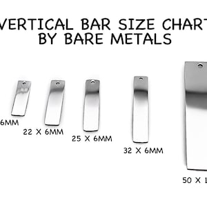 Package of 10, Highly Polished Stainless Steel Blanks, High Quality, USA, Stainless Steel Mini Vertical Bars, Bars image 1
