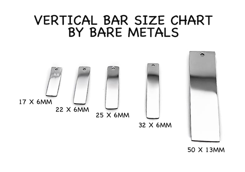 Package of 10, Highly Polished Stainless Steel Blanks, High Quality, USA, Stainless Steel Mini Vertical Bars, Bars image 1