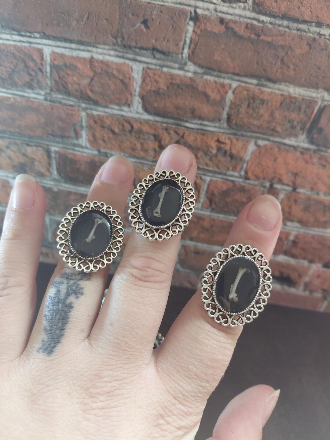 B GRADE - Real Rodent Bone Rings - Etsy
