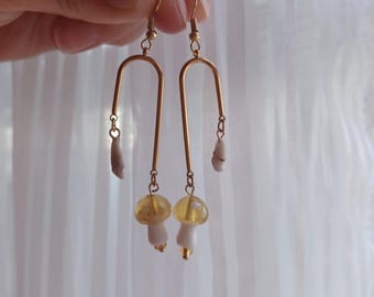 Animal Bone and Tooth Pendant Earrings