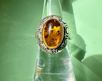 Amber bali ring