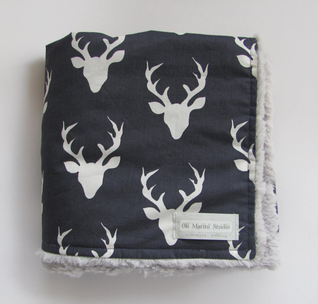 Baby Boy Blanket Baby Nursery Deer Minky Blanket Buck Plush Etsy