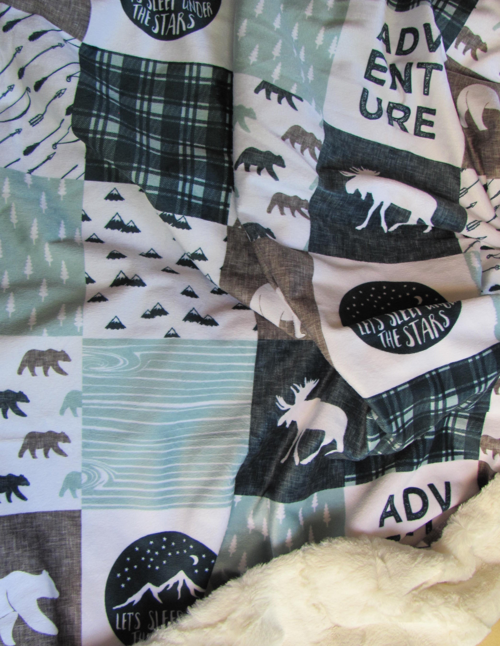 Baby/twin Boy Blanket, Baby Nursery, Adventure, Moose, Arrows,bear