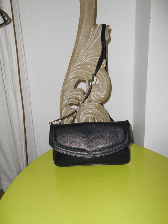 Vintage leather clutch bag - 1970s - image 3