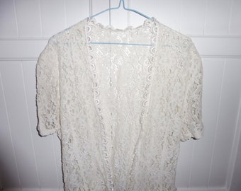 Lace Cardigan size 38-40 FR - 1970s