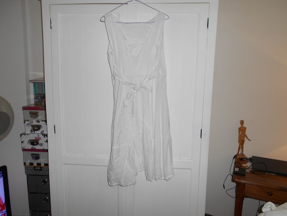 Vintage linen dress size M - 1980s - Gem