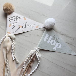 Easter Pennant Flag | Printable Easter Flag | Easter Flags | 4 Printable Designs | Easter Basket Pick | 4 Downloadable Flags | Easter Decor