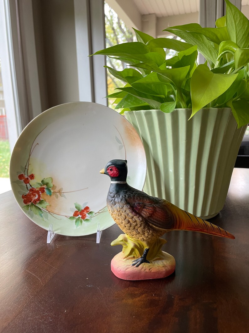 Vintage Ceramic Pheasant Figurine by Napcoware Thanksgiving Fall Decor
