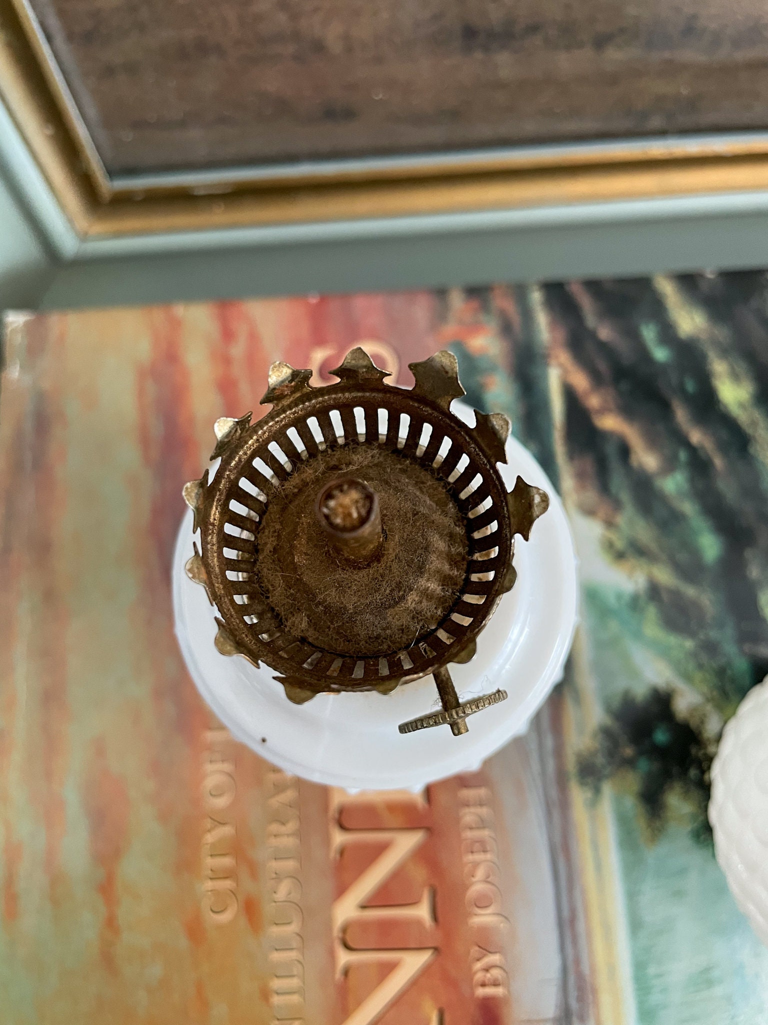 Vintage Milk Glass Mini Hurricane Lamp Etsy