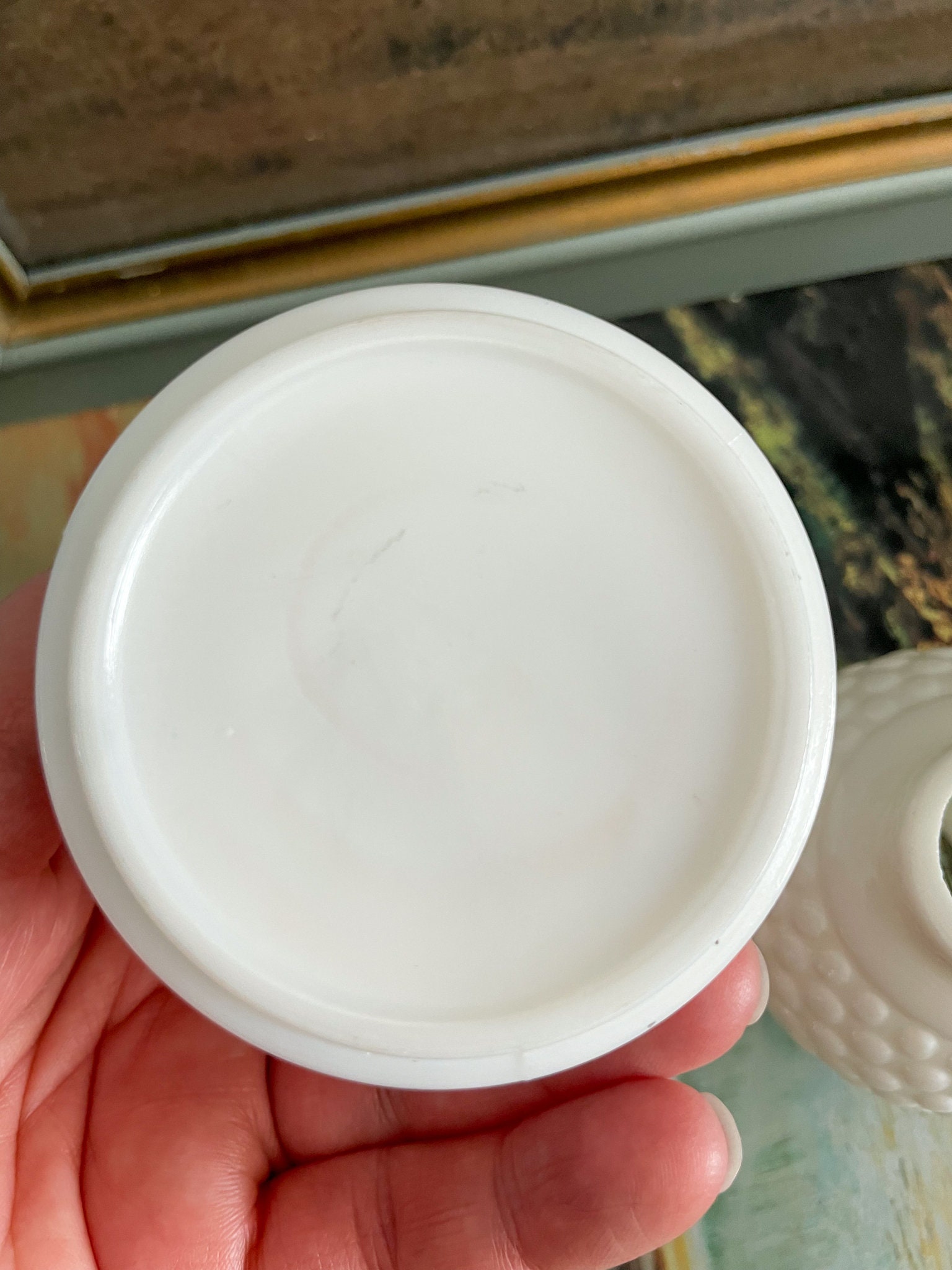 Vintage Milk Glass Mini Hurricane Lamp Etsy