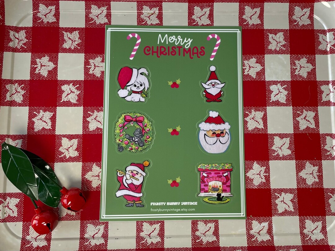 Vintage Style Christmas Vinyl Sticker Sheet Etsy