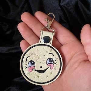 Johanna Parker Full Moon Luna - Embroidered Vinyl Keychain