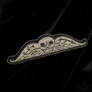 Deaths Head Tombstone - Embroidered Iron-on Patch