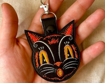 Johanna Parker Howling Cat Jack - Embroidered Vinyl Keychain