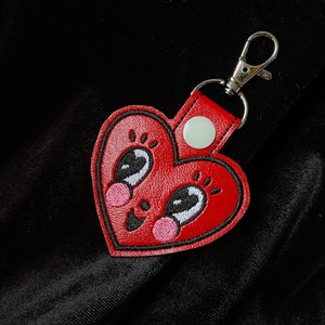 Johanna Parker Valentines Heart Embroidered Vinyl Keychain
