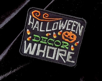 Halloween Decor Whore Iron-on Embroidered Patch