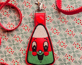 Johanna Parker Spookmas Jolly Corn Embroidered Vinyl Keychain