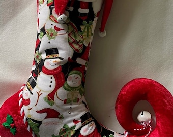 Snowman elf toe Christmas stocking