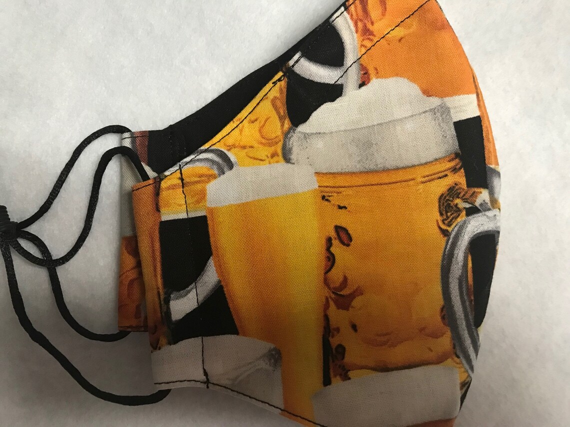 3 Layer Face Mask Beer Mugs Print Etsy
