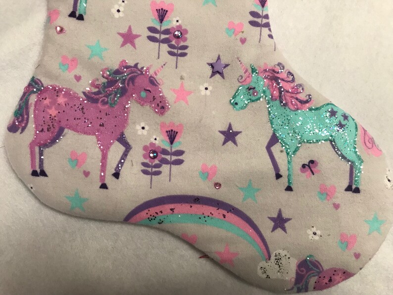 Magical Sparkly Unicorn Christmas Stocking  Etsy