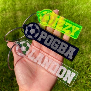 Soccer Bag Tag | Soccer Personalized Keychain | Back to School Bag Tag | Keyring | Backpack Tag | Sports Tag | Sports Keychains | Kids Tag
