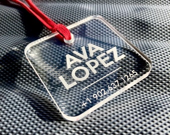 Personalized Acrylic Luggage Tag: Modern Travel Tag
