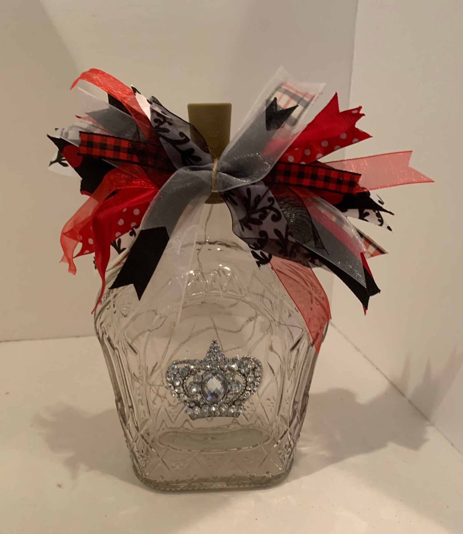Crown Royal Bottle Recycled Decorative Black and Red Etsy