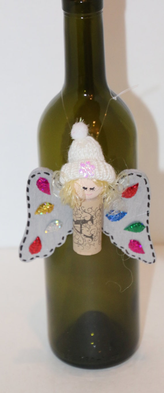 Chef Angel Ornament Recycle Wine Cork Or Bottle Necklace Christmas