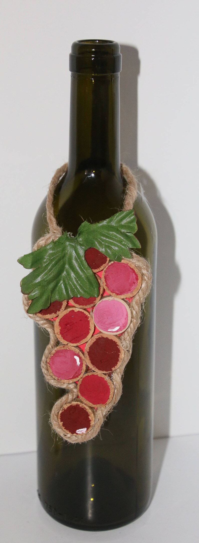 Grape Cluster Ornament Recycle Wine Cork Burgundy Merlot Or Bottle Necklace Christmas