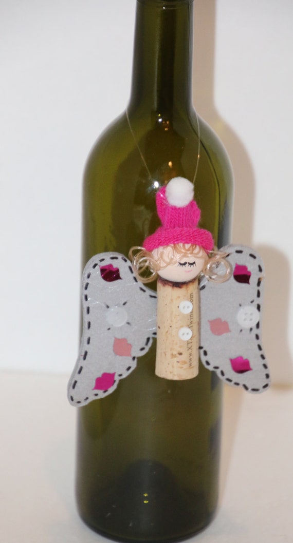 Chef Angel Ornament Recycle Wine Cork Or Bottle Necklace Christmas