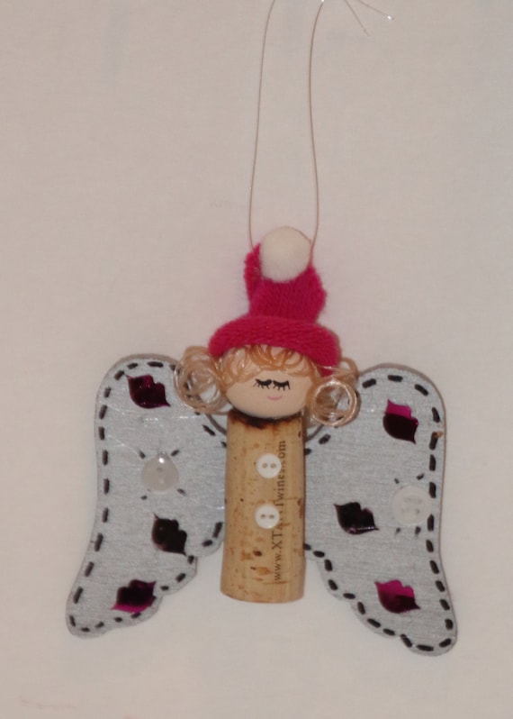 Chef Angel Ornament Recycle Wine Cork Or Bottle Necklace Christmas