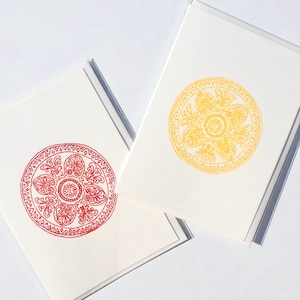 Canary-Yellow Mandala Greeting Card