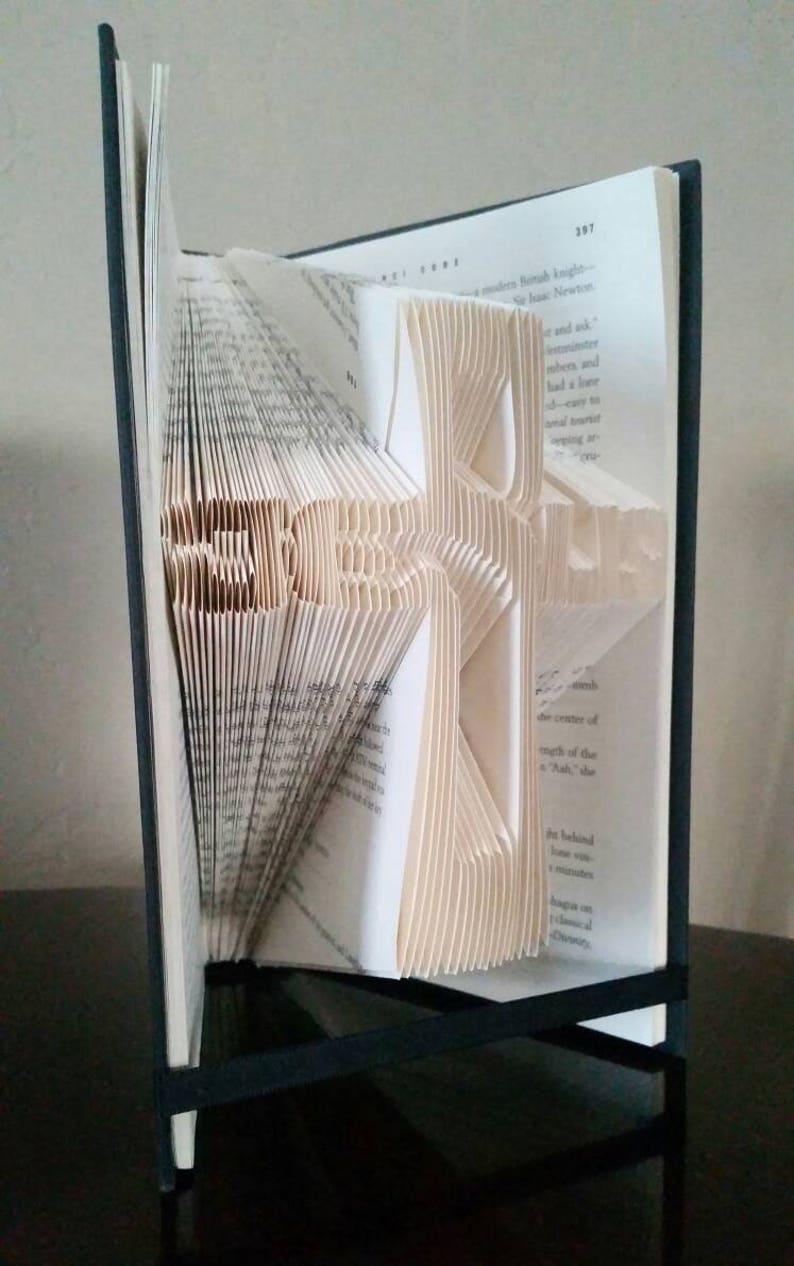 Religious Jesus Cross Folded Book Art- Jesus Book Sculpture Easter Book Folding Book Art Cross