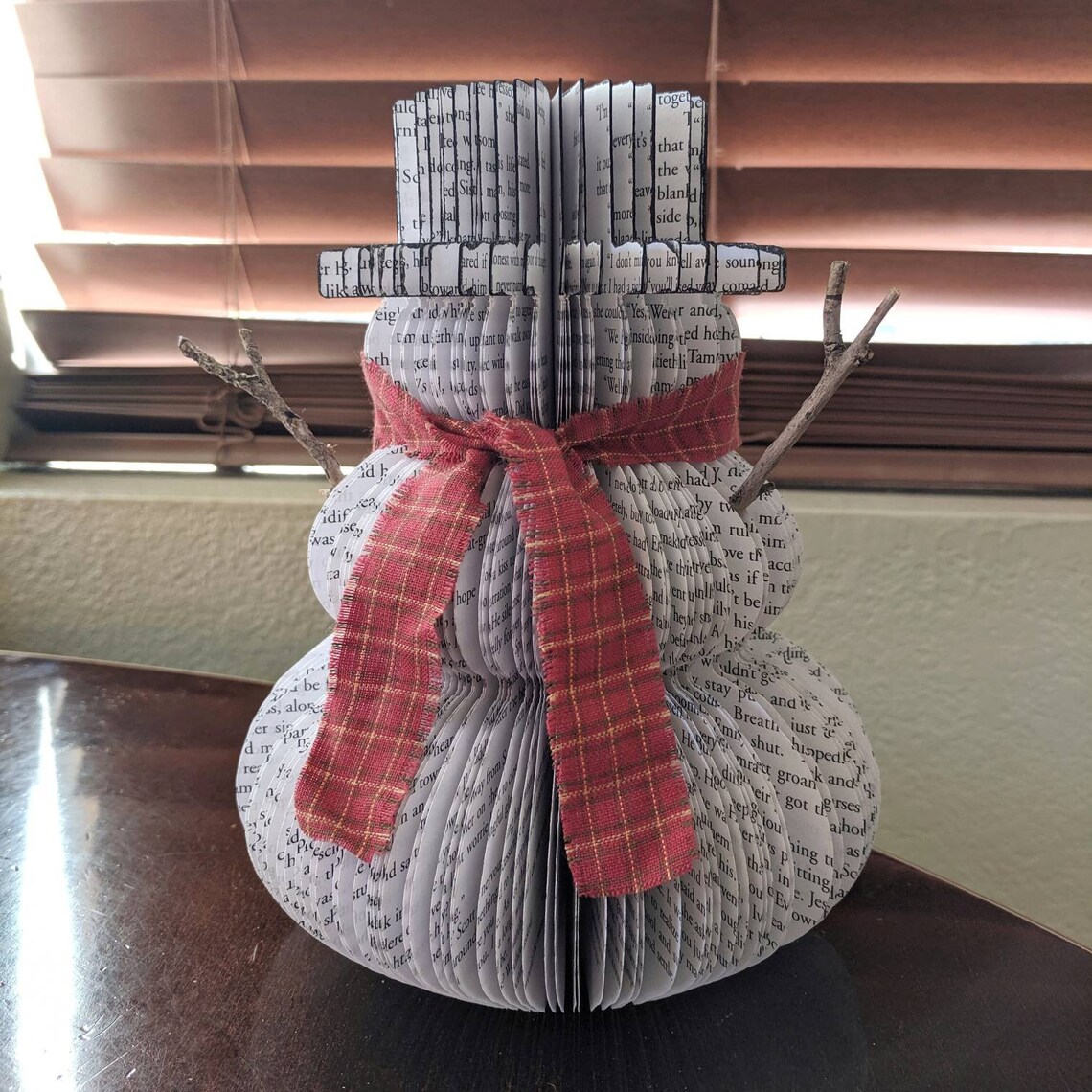Book Snowman Christmas Decor Cut Snowman Book Art Hand Etsy