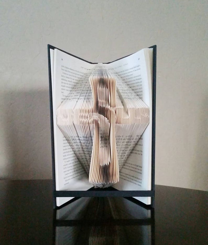 Religious Jesus Cross Folded Book Art- Jesus Book Sculpture Easter Book Folding Book Art Cross