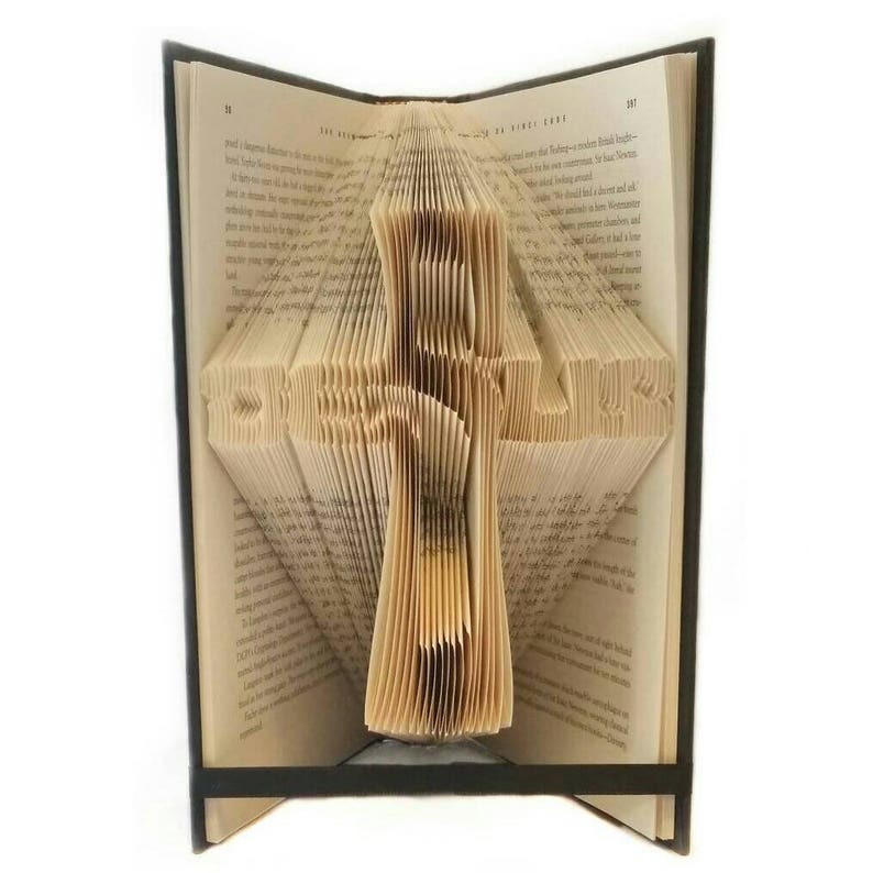 Religious Jesus Cross Folded Book Art- Jesus Book Sculpture Easter Book Folding Book Art Cross