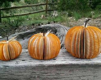 Book Pumpkins- Fall Decor, Cut Pumpkins, Halloween, Harvest, Hand Made