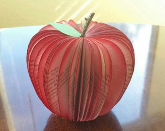 Book Apple- Teacher Appreciation Gift, Desk Decor, School, Apple, Cut Book