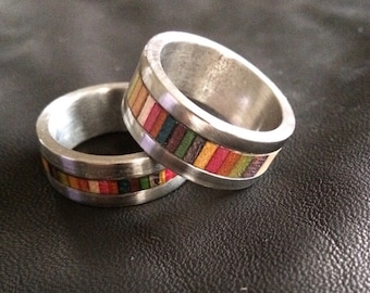 Gerecycled skateboard RVS ring