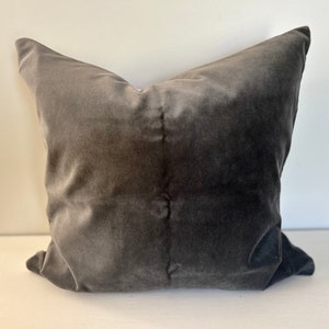 Charcoal grey velvet pillow cover