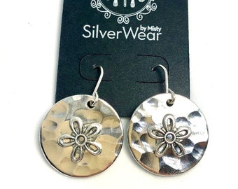 Vintage circle spoon earrings, silverware jewelry