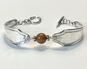 Vintage spoon handle bracelet, silverware jewelry