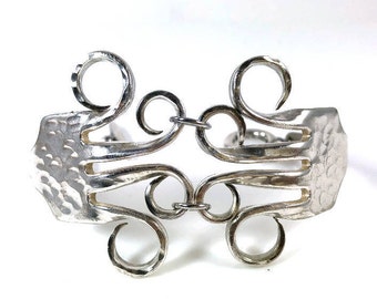 Vintage fork bracelet, silverware jewelry