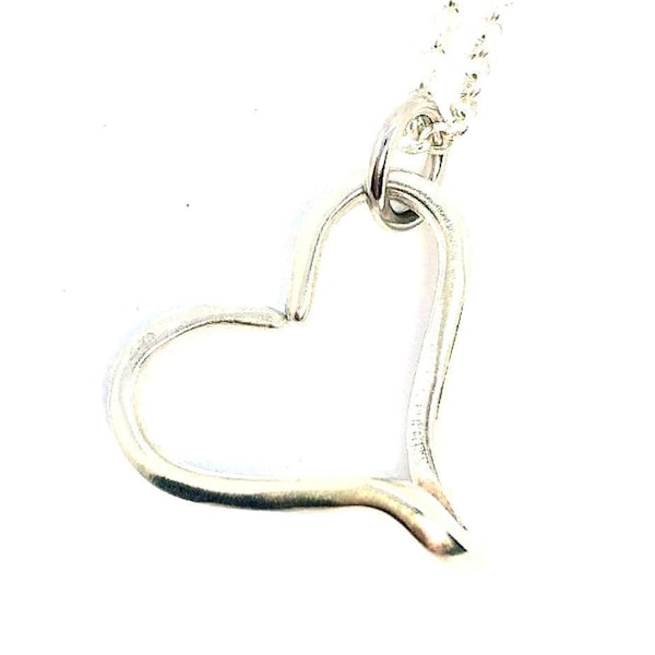 Vintage fork tine heart necklace, silverware jewelry