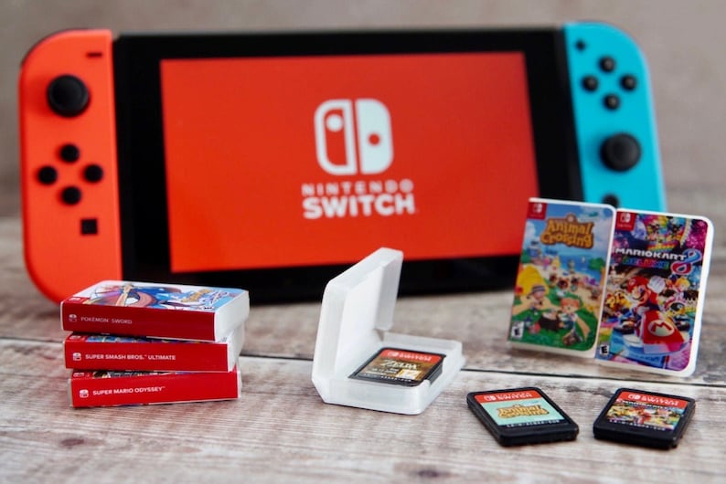 Miniature Switch Game Storage Case Keychains 