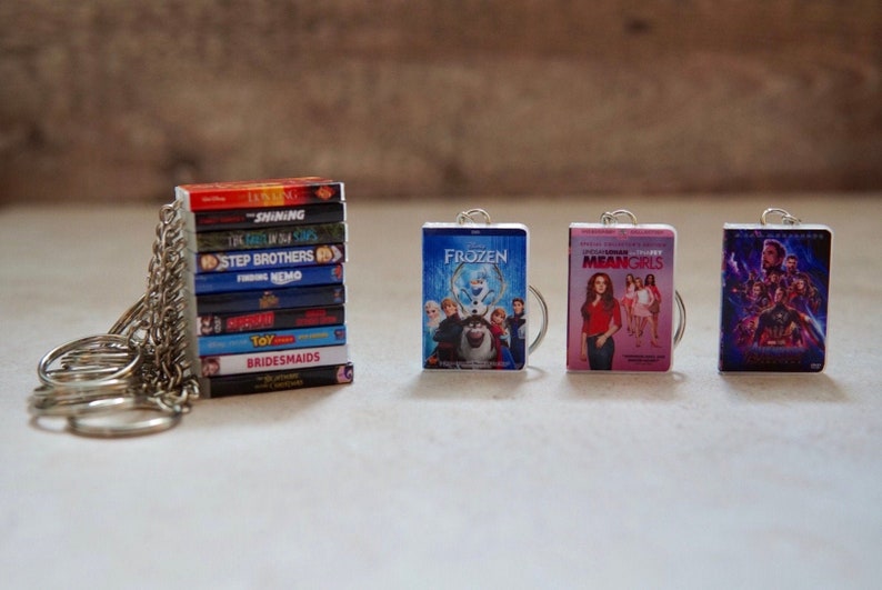 Miniature Movie/Film DVD Keychains & Magnets 