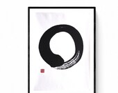 Enso, zen symbol,  Japanese Calligraphy, Shodo, Enso, Original japanese painting made with sumi ink by Mitsuru Nagata