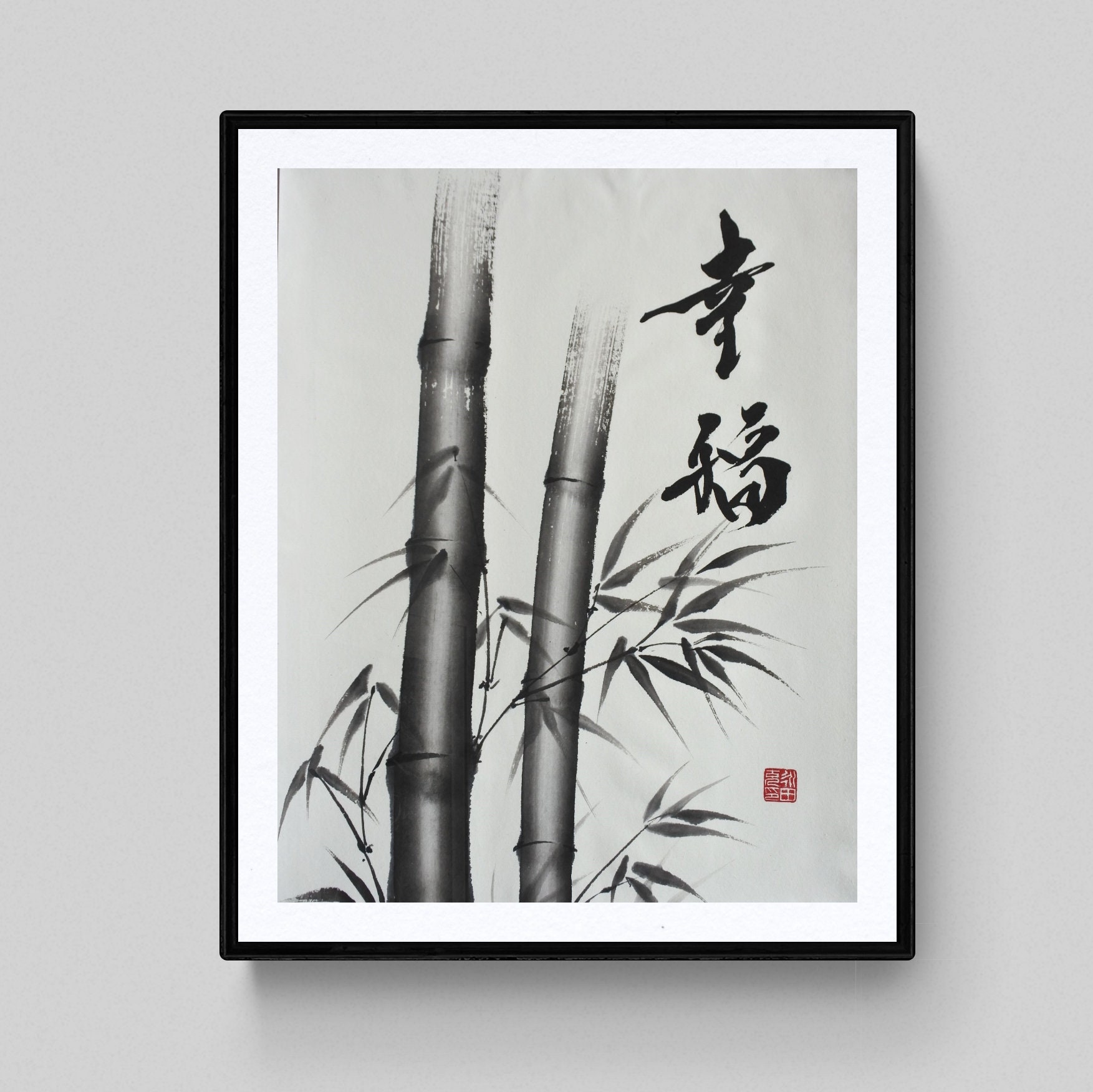 Shodo and Sumie Original Zen Art Japanese calligraphy art Kanji by